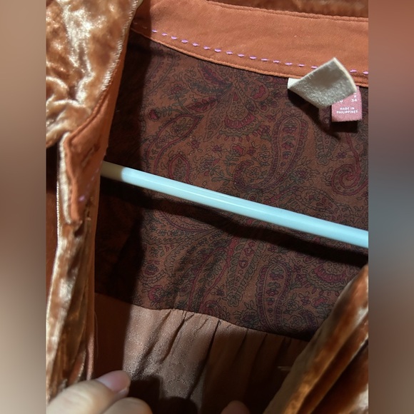 Anthropologie Pilcro Rust Velvet long button down - Picture 5 of 5